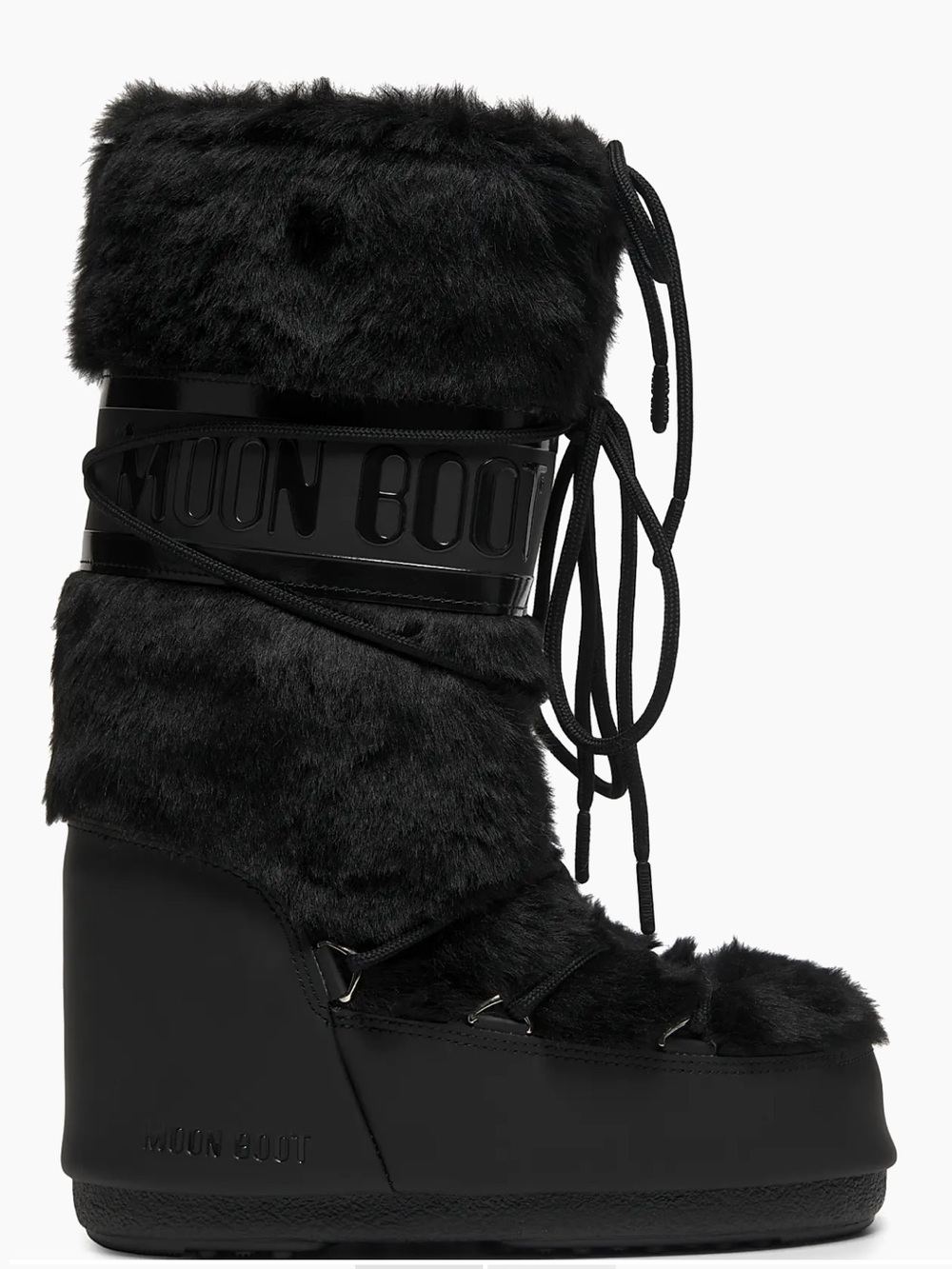 Black Icon Faux Fur Moon Boot